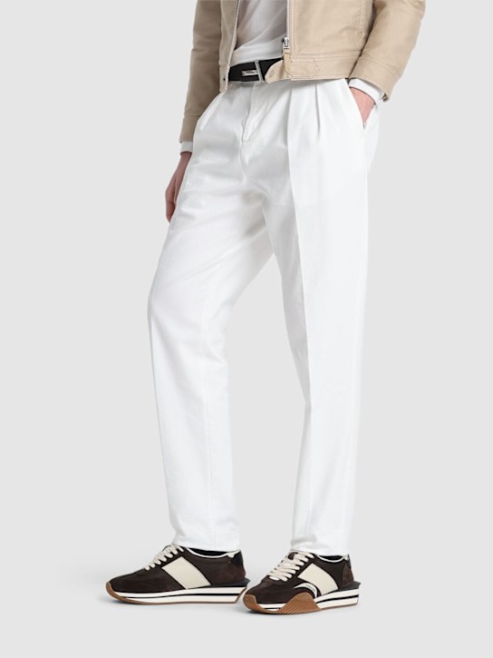 Tom Ford: Suede & tech low top sneakers - men_1 | Luisa Via Roma