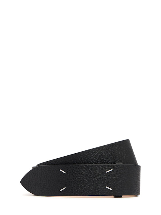 Maison Margiela: 45mm leather belt - men_0 | Luisa Via Roma