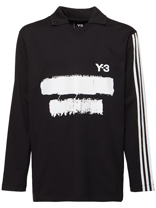 Y-3: GFX logo long sleeve cotton t-shirt - men_0 | Luisa Via Roma
