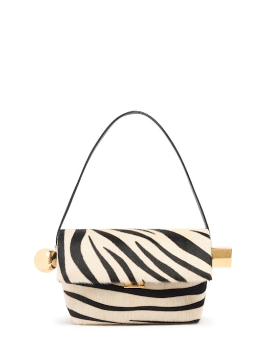 Jacquemus: Le Rond Carre ponyhair leather bag - women_0 | Luisa Via Roma