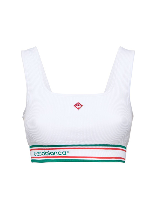 Casablanca: Sports tech logo support bra - women_0 | Luisa Via Roma