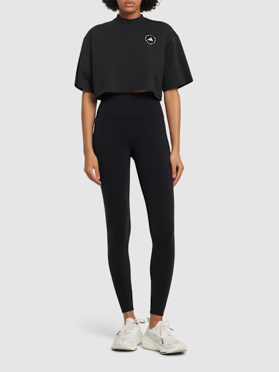adidas By Stella McCartney: ASMC cropped t-shirt - Black - women_1 | Luisa Via Roma