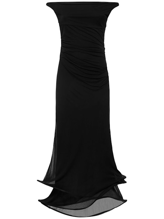 Tory Burch: Hoop viscose jersey midi dress - women_0 | Luisa Via Roma