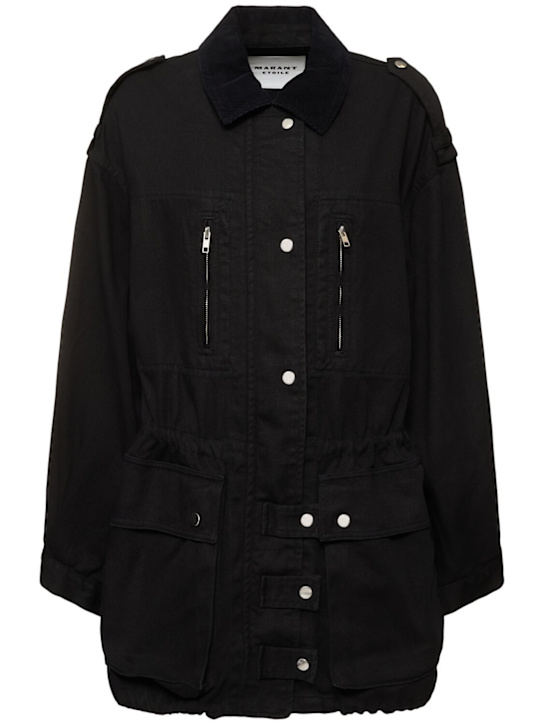 Marant Etoile: Giacca oversize Joanna in gabardina di cotone - Blu - women_0 | Luisa Via Roma