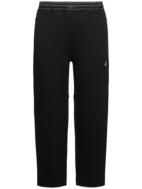 Moncler: CNY cotton blend sweatpants - Black - men_0 | Luisa Via Roma