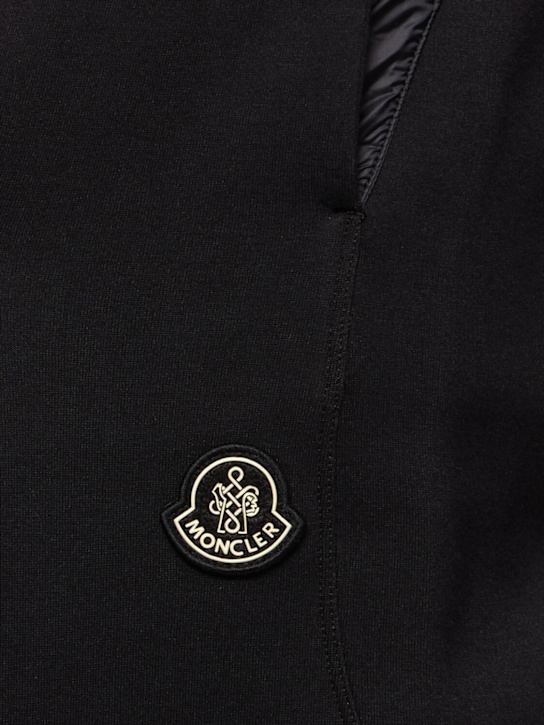 Moncler: CNY cotton blend sweatpants - Black - men_4 | Luisa Via Roma