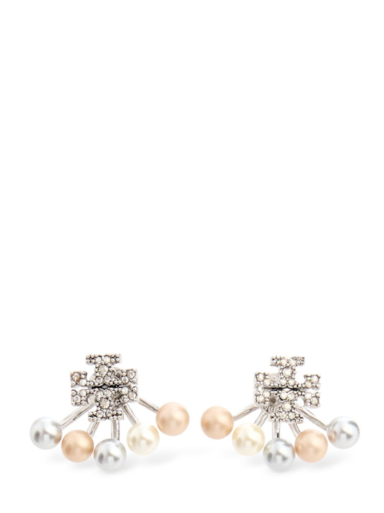 Tory Burch: Kira Front-Back stud earrings - women_0 | Luisa Via Roma