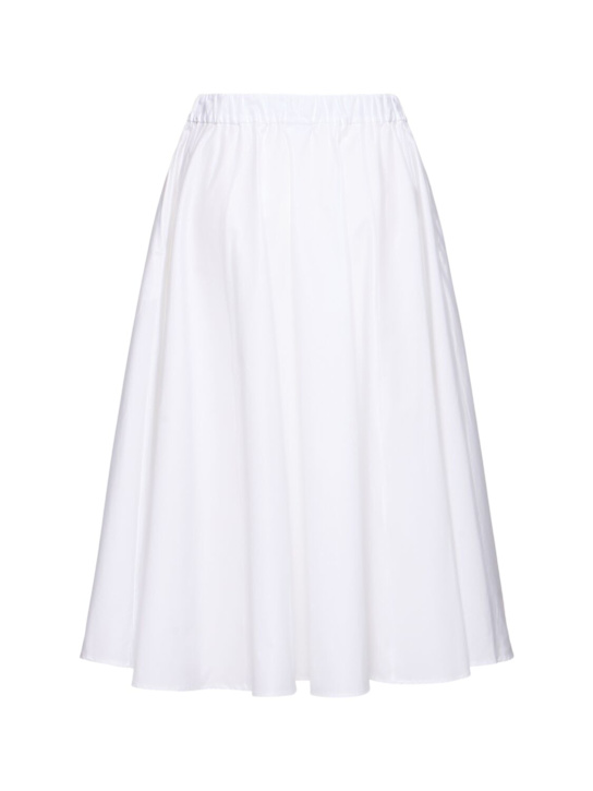 ASPESI: Cotton poplin midi skirt - White - women_3 | Luisa Via Roma