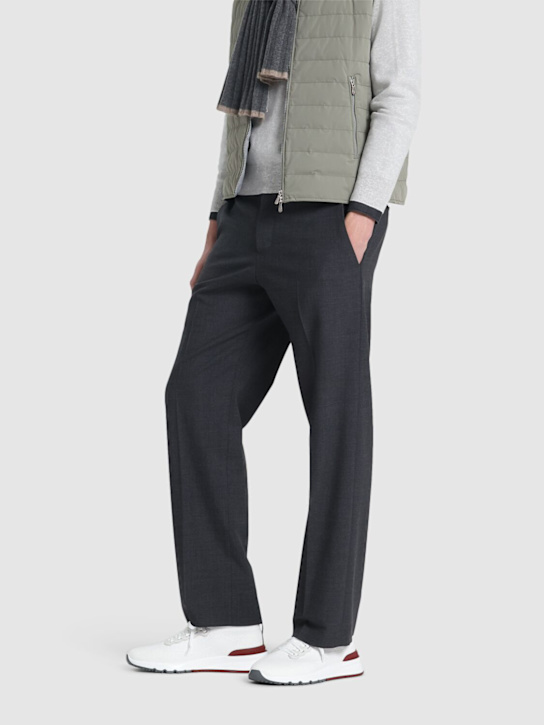 Brunello Cucinelli: Cotton low top sneakers - White - men_1 | Luisa Via Roma