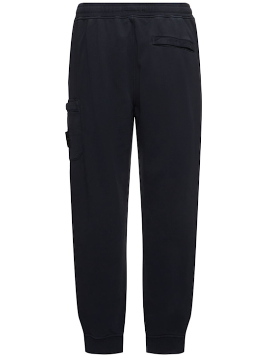Stone Island: Cotton logo patch sweatpants - Navy - men_3 | Luisa Via Roma