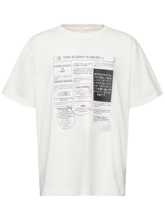 MM6 Maison Margiela: Printed cotton jersey t-shirt - men_0 | Luisa Via Roma