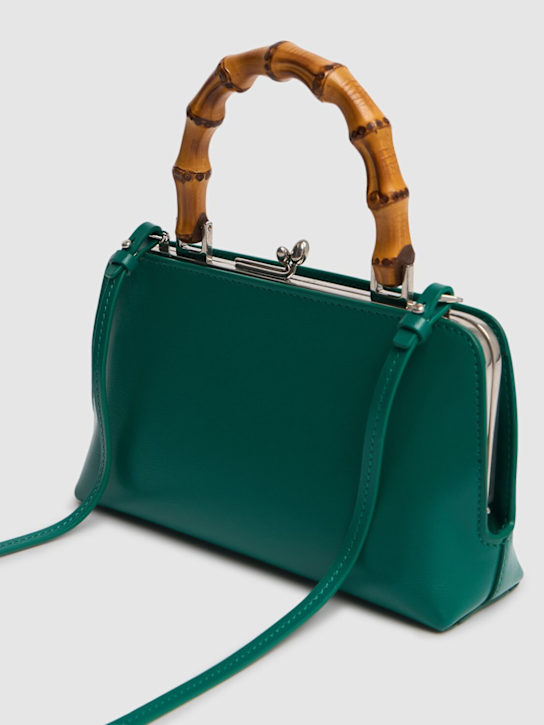Jil Sander: Mini Goji Bamboo palmellato leather bag - Beetle - women_5 | Luisa Via Roma