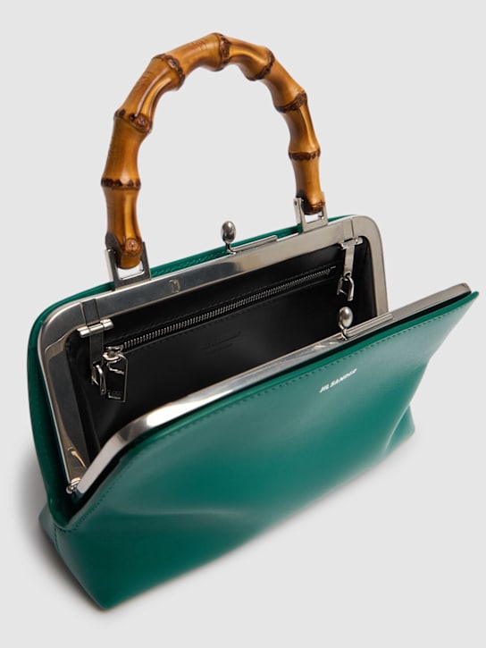 Jil Sander: Mini Goji Bamboo palmellato leather bag - Beetle - women_6 | Luisa Via Roma