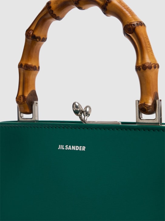 Jil Sander: Mini Goji Bamboo palmellato leather bag - Beetle - women_4 | Luisa Via Roma