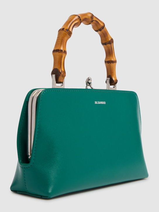Jil Sander: Mini Goji Bamboo palmellato leather bag - Beetle - women_3 | Luisa Via Roma