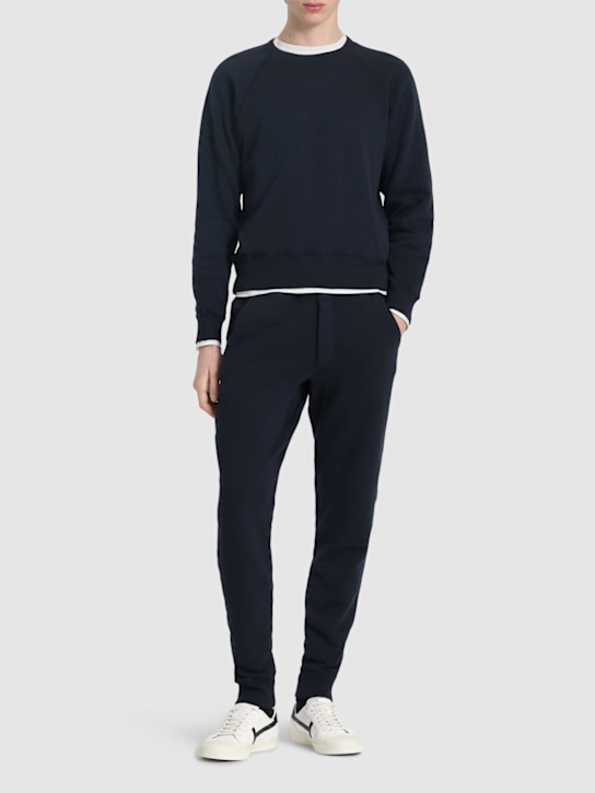 Tom Ford: Vintage garment dyed sweatpants - Space Blue - men_1 | Luisa Via Roma