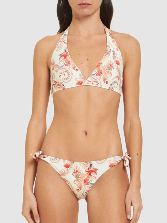 Etro: Printed lycra triangle bikini set - women_1 | Luisa Via Roma