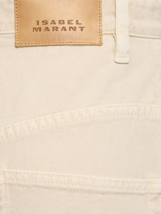 Marant Etoile: Gonna midi Vandy in denim di cotone con bottoni - Ecru - women_4 | Luisa Via Roma
