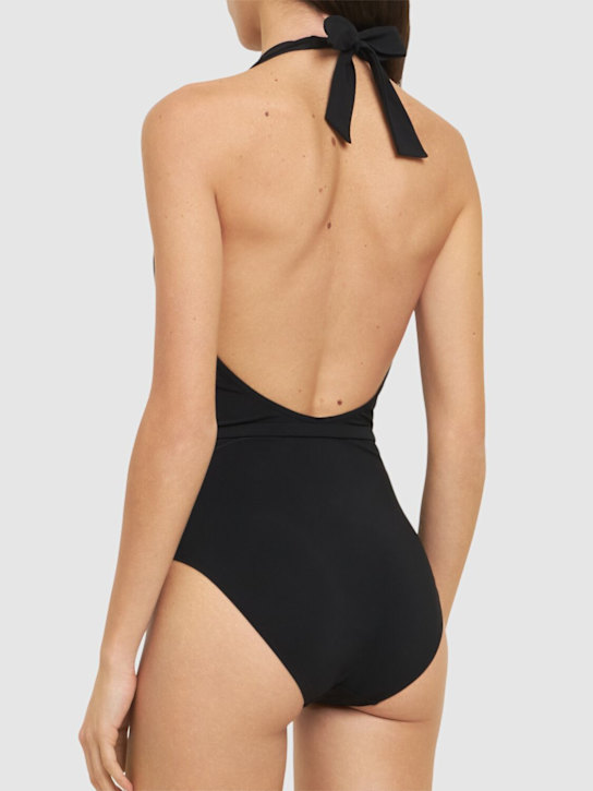 Tory Burch: Jessa v-neck one piece swimsuit - Black - women_2 | Luisa Via Roma