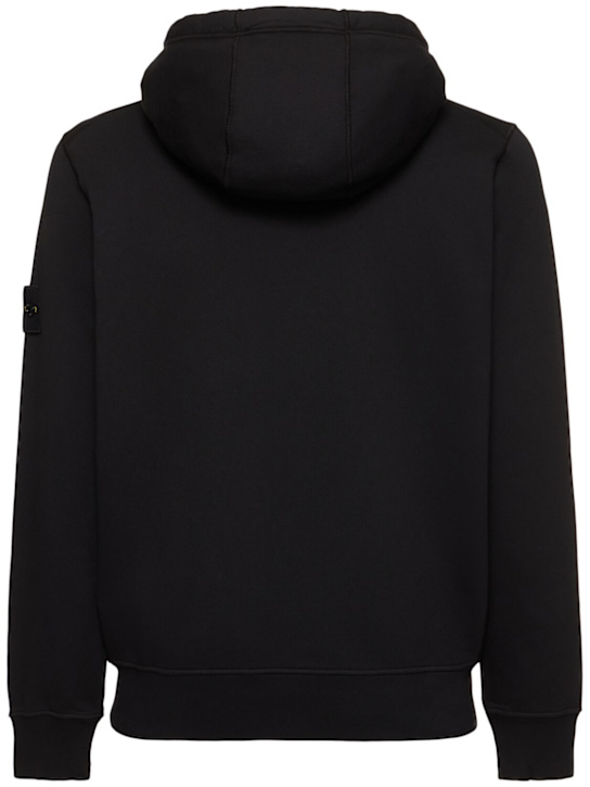 Stone Island: Cotton zip hoodie - men_3 | Luisa Via Roma