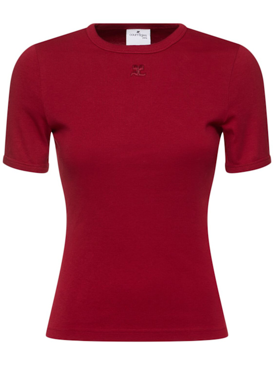 Signature contrast cotton t-shirt