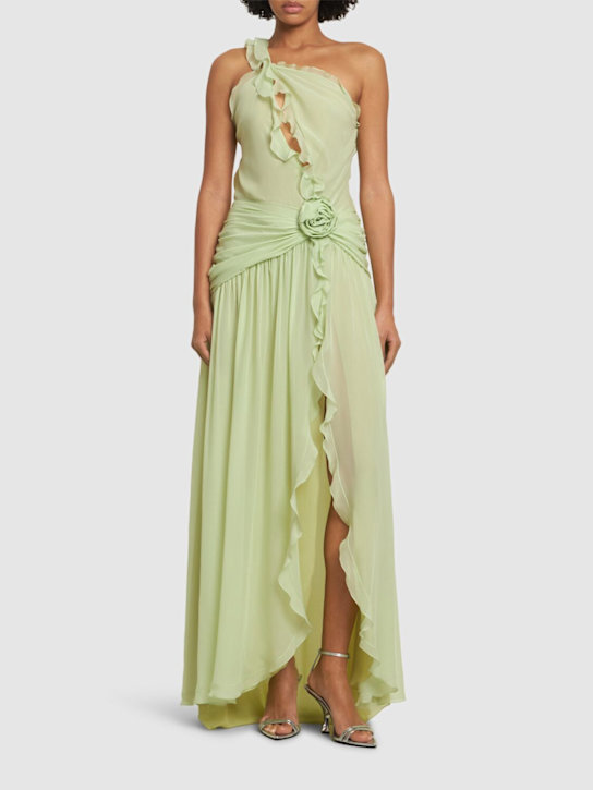 Blumarine: Silk organza dress w/ruffles - women_1 | Luisa Via Roma