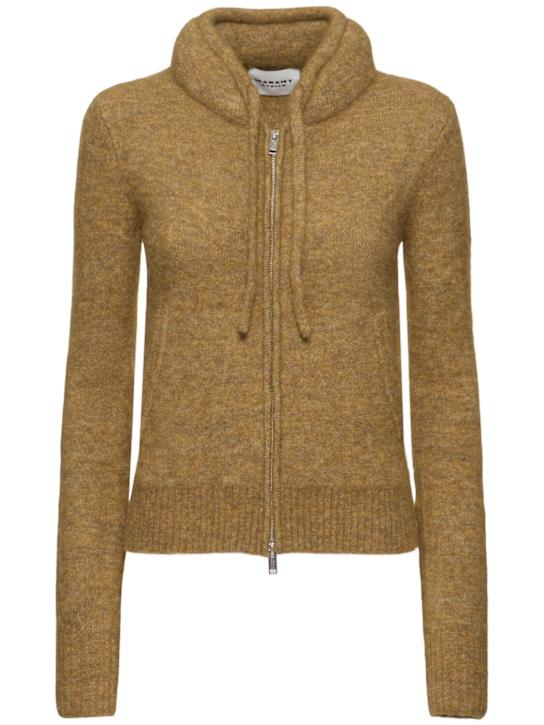 Marant Etoile: Milly zipped alpaca blend knit cardigan - women_0 | Luisa Via Roma