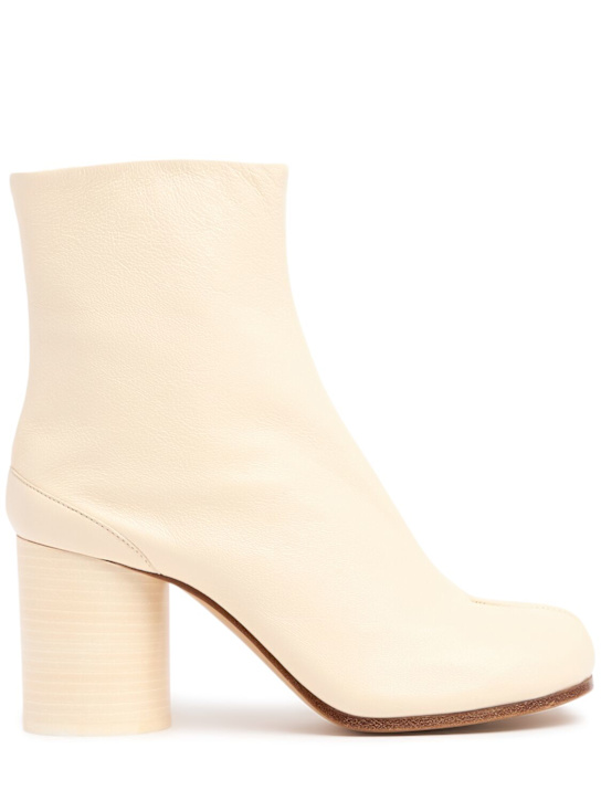 Maison Margiela: 80mm Tabi vintage leather ankle boots - women_0 | Luisa Via Roma