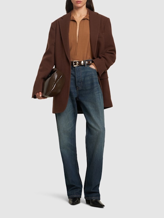 Aya Muse: High rise tapered jeans - Green Wash - women_1 | Luisa Via Roma