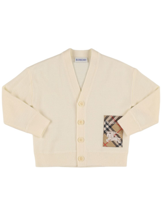 Burberry: Cardigan in maglia di lana - kids-girls_0 | Luisa Via Roma