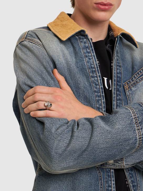 McQueen: Skull brass ring - Palladium - men_1 | Luisa Via Roma