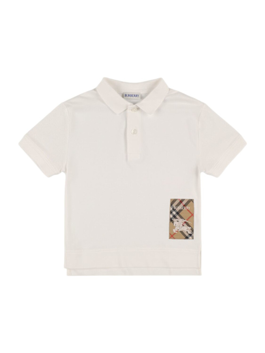 Burberry: Polo in jersey di cotone piqué - kids-boys_0 | Luisa Via Roma