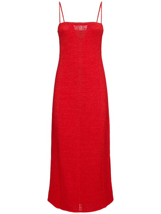 Proenza Schouler: Suki viscose blend knit long dress - Red - women_0 | Luisa Via Roma
