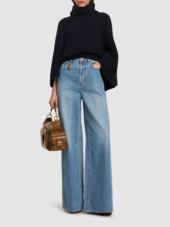 Zimmermann: Crush cotton denim wide jeans - women_1 | Luisa Via Roma