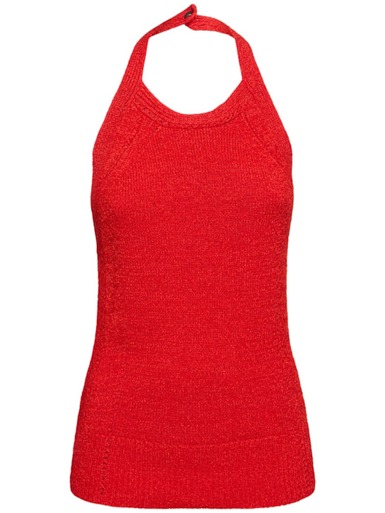 Proenza Schouler: Leona viscose blend knit halter top - Red - women_0 | Luisa Via Roma