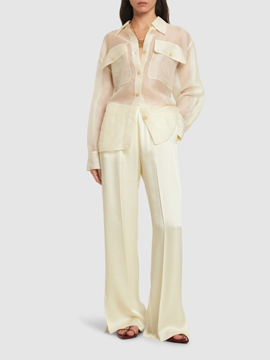 Forte_forte: Envers satin straight pants - women_1 | Luisa Via Roma