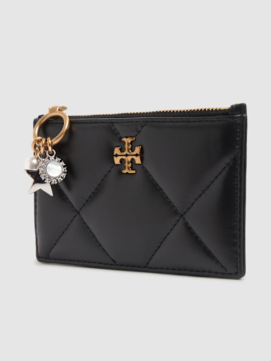Tory Burch: Kira Charm Diamond quilted zip card case - women_1 | Luisa Via Roma