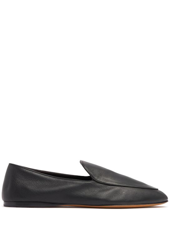 The Row: 10mm Awar leather loafers - Black - women_0 | Luisa Via Roma