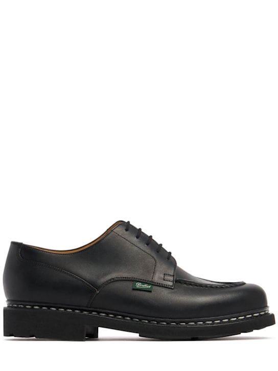 Paraboot: Chambord leather derby lace-up shoes - Noir - men_0 | Luisa Via Roma