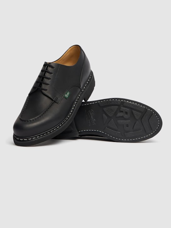 Paraboot: Chambord leather derby lace-up shoes - Noir - men_4 | Luisa Via Roma