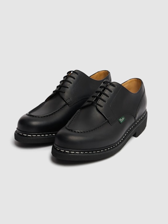 Paraboot: Chambord leather derby lace-up shoes - Noir - men_2 | Luisa Via Roma