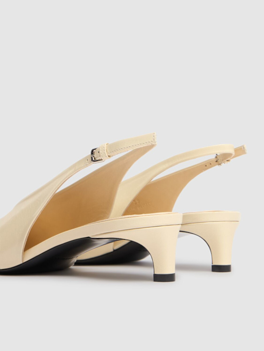Jil Sander: 35mm Leather sling backs - Off White - women_4 | Luisa Via Roma