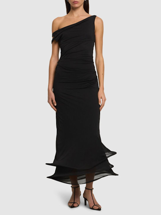 Tory Burch: Hoop viscose jersey midi dress - women_1 | Luisa Via Roma