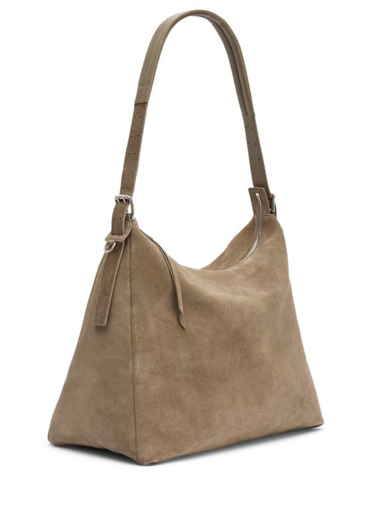 Lemaire: Belted suede hobo bag - women_1 | Luisa Via Roma