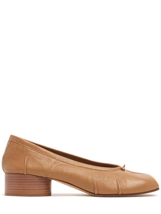 Maison Margiela: 30毫米Tabi皮革高跟鞋 - women_0 | Luisa Via Roma
