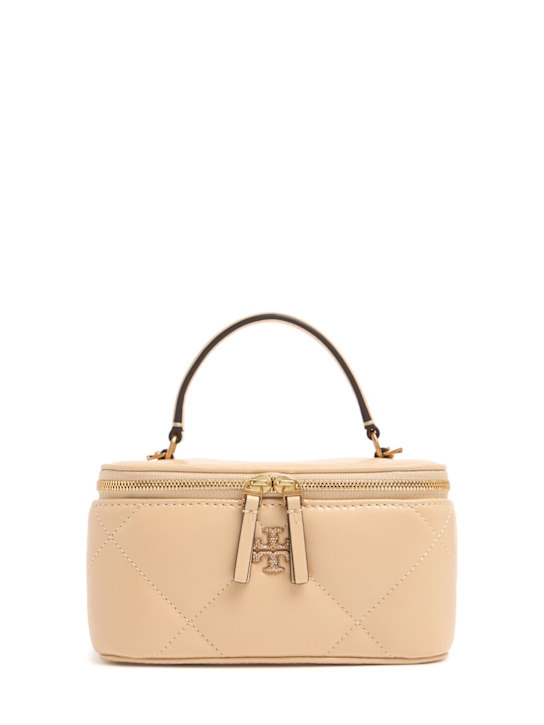 Tory Burch: Kira pavé logo diamond quilt vanity case - women_0 | Luisa Via Roma