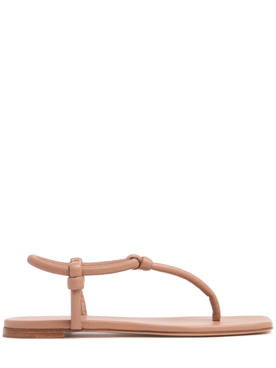 Gianvito Rossi: Sandali infradito Juno in pelle 5mm - Praline - women_0 | Luisa Via Roma