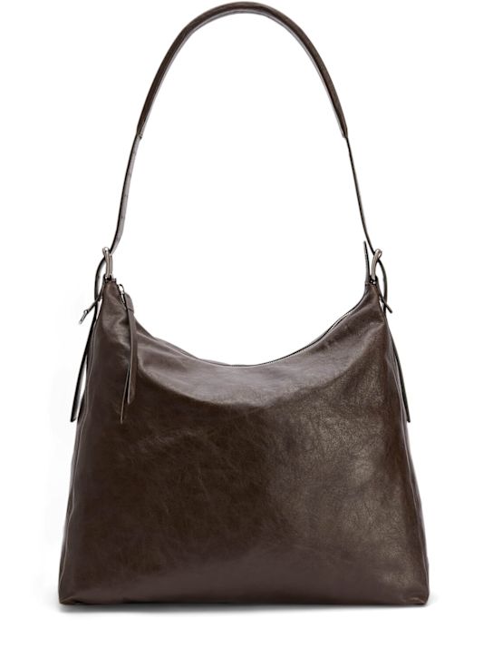 Lemaire: Belted leather hobo bag - women_0 | Luisa Via Roma