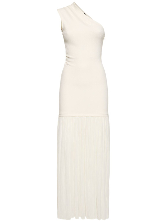 Proenza Schouler: Cora pleated crepe chiffon long dress - Ivory - women_0 | Luisa Via Roma