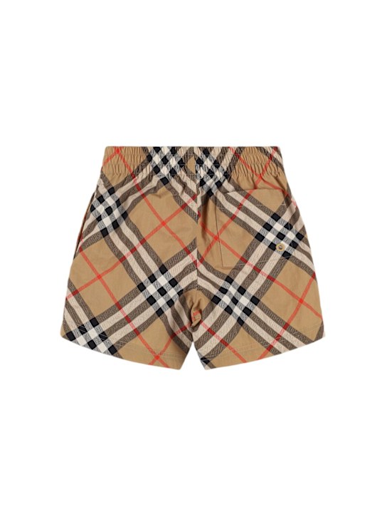 Burberry: Shorts con stampa check - kids-boys_1 | Luisa Via Roma